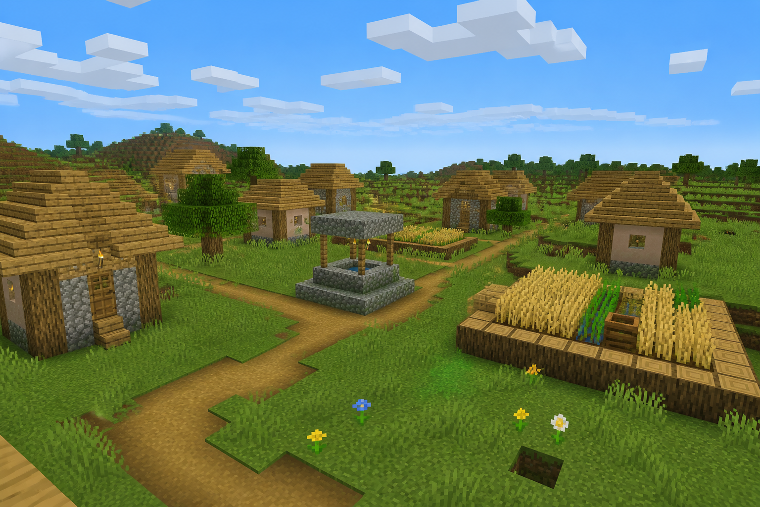 Spawn village in the plains